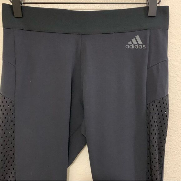 ADIDAS Leggings Women’s Medium Black Mesh Side Panels. - Picture 6 of 16